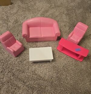 Vintage 1995 Barbie So Much To Do Living Room Set Furniture